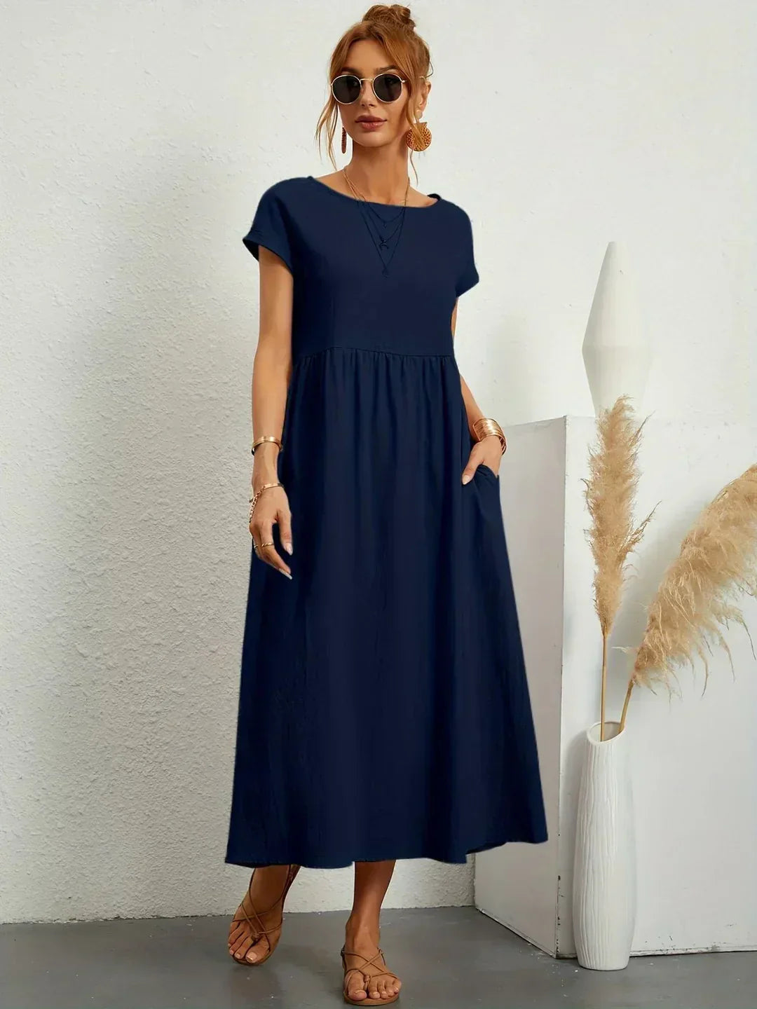 Maria | Elegante vestido con cuello redondo