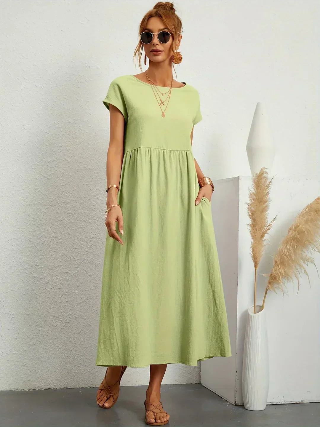 Maria | Elegante vestido con cuello redondo
