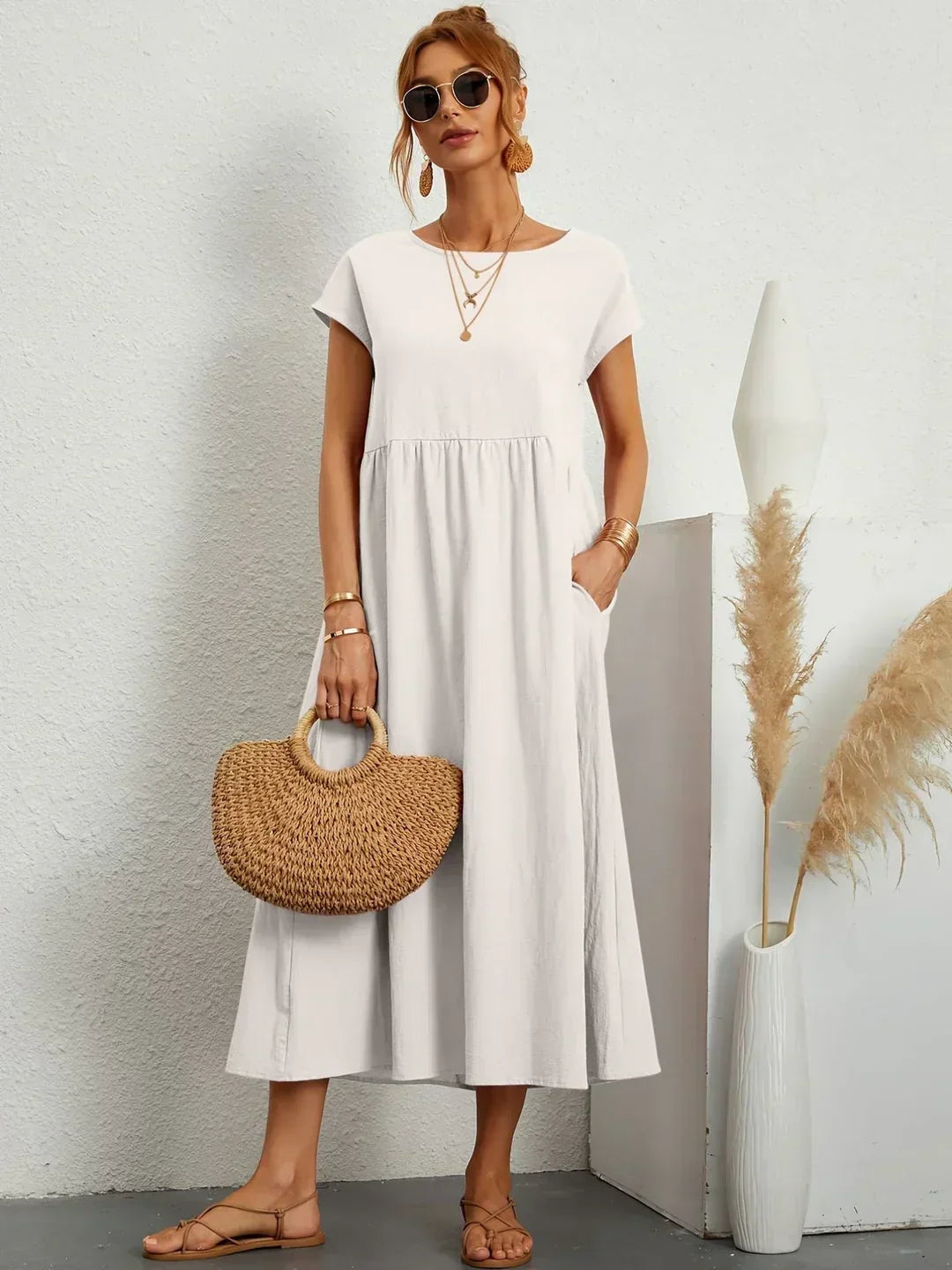 Maria | Elegante vestido con cuello redondo